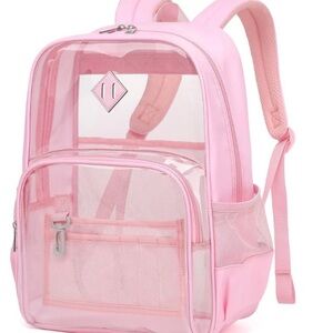 MUSEVOS Clear Backpack Heavy Duty PVC Oxford Fabric Bookbag